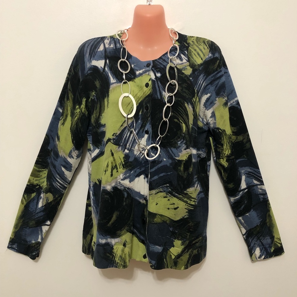 Madison Button Up Silk Blend Cardigan Office Casual Outerwear